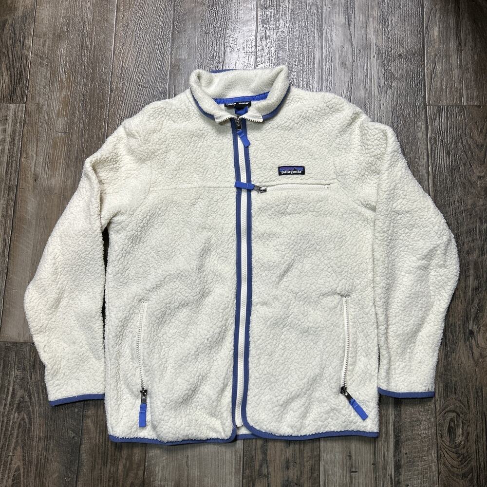 Patagonia Womens Retro Pile Fleece Jacket Off-White Natural Size M - 22795